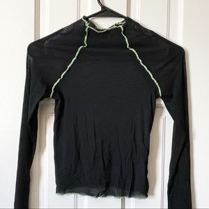 BLACK & NEON GREEN MESH TOP